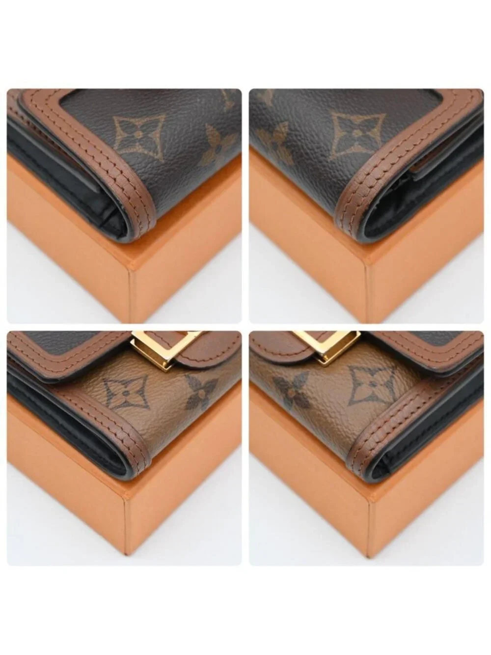 Louis Vuitton Monogram Reverse Dauphine Compact Trifold Wallet